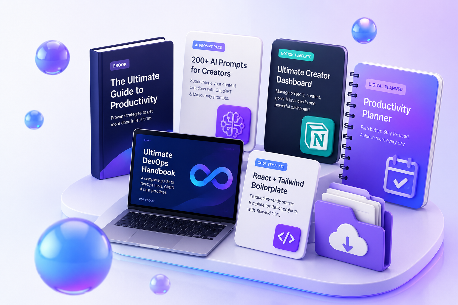 Premium digital products showcase